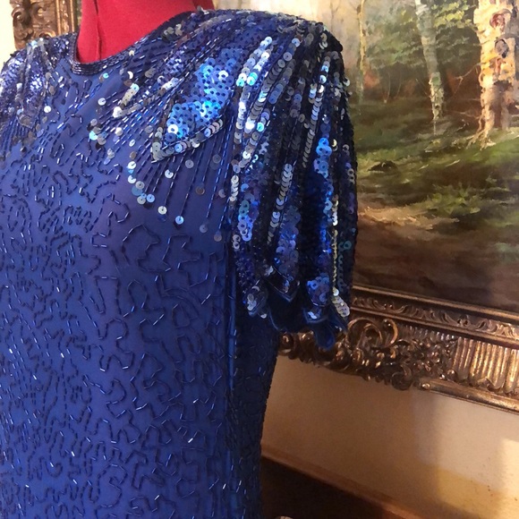 Stunning vintage Silk Studio beaded dress 10P - Picture 6 of 13
